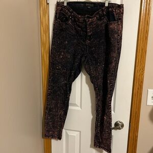 Black mauve acid wash skinny jeans #acidwash forever 21 plus sized 14